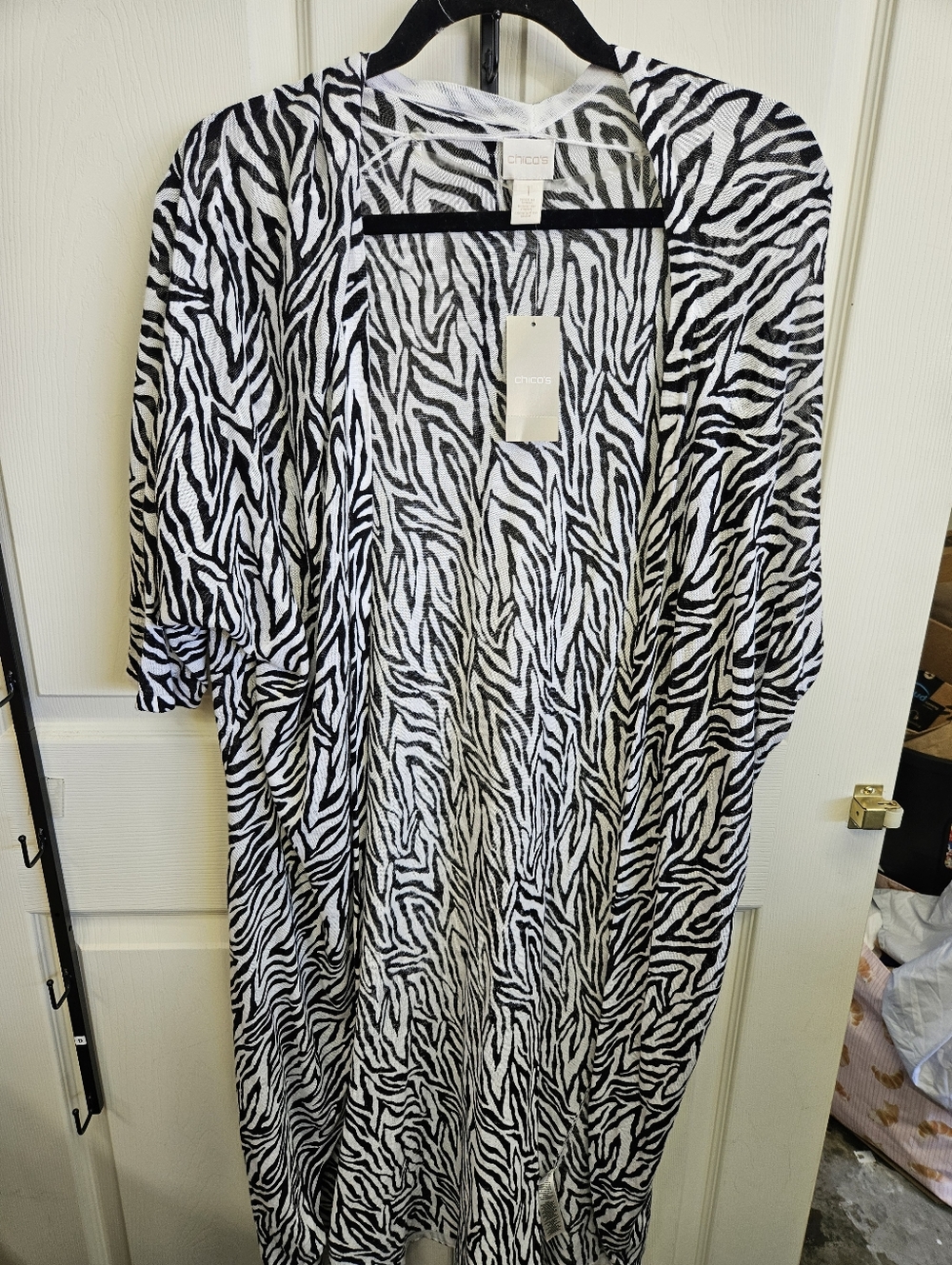 Zebra Print Duster Cardigan Or Beach Coverup